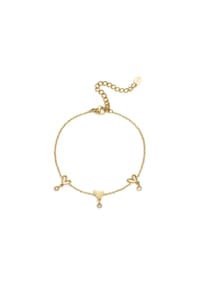 Adelia's - Goldfarbenes Edelstahl-Gliederarmband mit Herzdetails, 16 cm + 5 cm - goldfarben