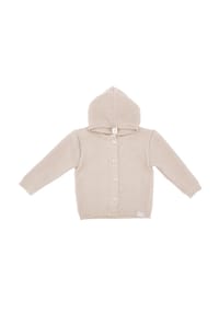 maximo® - GOTS BABY-Strickjacke , LL Kapuze, Knöpfe - ash rose