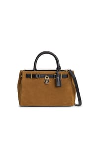 TOMMY HILFIGER - Henkeltasche, Leder, Reißverschluss, für Damen - GB8  BROWN