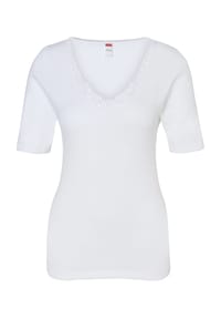 -con-ta- - Spenzer Unterhemd, Kurzarm, Spitze, für Damen - 020 WEIß