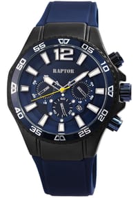 RAPTOR Raptor - Herren Quarz Armbanduhr Supple mit Silikonarmband - 3 ATM - Mineralglas - blau-schwarz