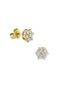 MONCARA - Damen Ohrstecker, 585er Gold, 26 Diamanten zus. ca. 0,50 Karat - 
