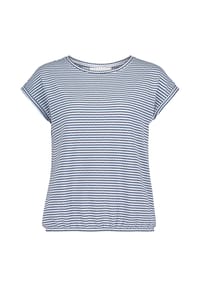 BETTY & CO - Casual-Shirt mit Gummizug - Dunkelblau/Weiß