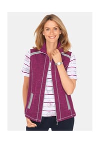 GOLDNER - Freizeitweste aus wärmenden Strickfleece mit Stehkragen - cyclam / meliert