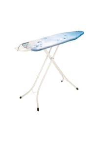 brabantia - Bügelbrett 124x38 cm, mit Dampfstopmulde, Rohrgestell 22 mm, Ice Water/Ivory - Cotton Flower / Ivory