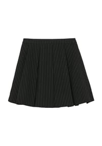 s.Oliver - Faltenrock, Glitzer- Nadelstreifen, kurz, für Kinder - 9999 GREY/BLACK
