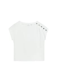 comma, - T-Shirt, Knöpfe, für Damen - 0100 WHITE