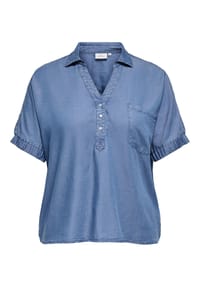 ONLY CARMAKOMA - Jeanshemd, Brusttasche, für Damen - 179695 MEDIUM BLUE