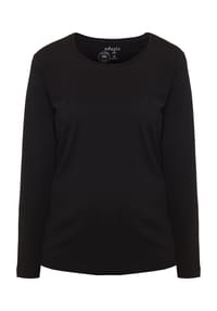 GALERIA - Langarmshirt "Bea", Casual-Look, Rundhalsausschnitt, für Damen - DEEP BLACK