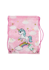 unicorn® - Einhorn Turnbeutel Lunchbag mit Regenbogenmotiv für Kinder mit Kordelz - 