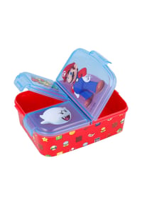 COFI - Super Mario Kinder Brotdose – Lunchbox mit 3 Fächern & tollem Design - Rot 6,7x16,5x19,5 cm
