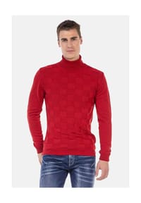 CIPO & BAXX® - Pullover mit kariertem Strickmuster, CP241 - BLACK