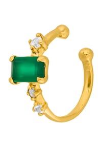 Leaf - Damen Earcuff, 925er Silber mit Achat - GOLD