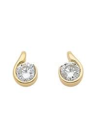 Adelia's - Damen Gold Schmuck 333 Gold Ohrringe  Ohrstecker mit Zirkonia - gold