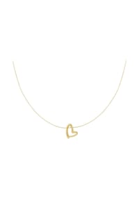 Adelia's - Halskette aus Edelstahl mit offenem Herzanhänger 41 cm + 5 cm - goldfarben
