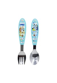COFI - Bluey Kinderbesteck Set 2-teilig – Löffel & Gabel mit Motivgriffen - Blau Onesize