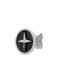 caї - Single Ohrstecker Silber 925 rhodiniert oxidiert Stern 925/- Sterling Silber ohne Stein - weiß