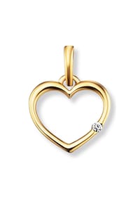 ONE ELEMENT 0,01 ct Diamant Brillant Herz Anhänger aus 585 Gelbgold Bild 1