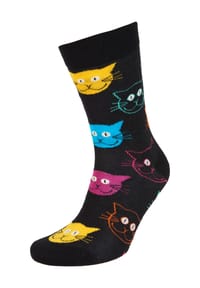 HAPPY SOCKS - Socken, Cat-Sock - 9000 BLACK