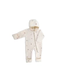 maximo® - BABY GIRL-Overall, Sherpa Blümchen, Kapuze, Reißverschluss, - muschel