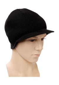normani® - Strickmütze mit Schild - Schwarz