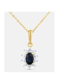 Diamant L'eternel - Kette mit Anhänger, mit schwarzer Saphir, 375 Gelbgold - gold