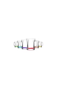 COFI - LAV ZEN CORAL Teegläser 6-teilig, 225?ml mit farbigem Boden - Transparent 9,5 x 7,5 cm