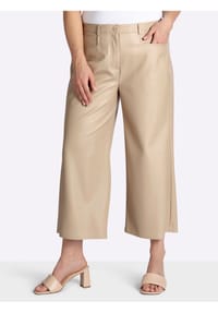sheego - Lederimitat-Hose - beige