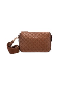 JOOP! LEGGERO STAMPA - Umhängetasche, Leder, Reißverschluss, für Damen - COGNAC