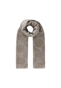 JOOP! - Damen Schal - Webschal, Cornflower, Logo, Jacquard, Bicolor - Beige