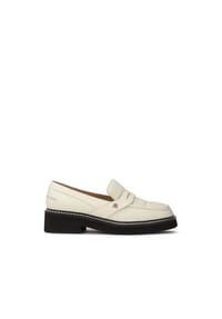 KAZAR STUDIO - Off-white Leder-Slipper mit schwarzer Sohle - Off-white