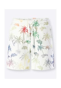 heine - Sweatshorts - weiß-jeansblau-bedruckt