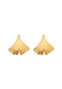 Adelia's - Damen Gold Schmuck 585 Gold Ohrringe  Ohrstecker Ginkoblatt - gold