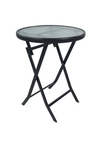 VCM. Gartentisch rund Ø 55 cm, Metall Tisch mit Glasplatte, klappbar, wetterbeständig, Balkontisch für den Garten oder Terrasse Outdoor – Sonlas - VCM Sonlas - Anthrazit