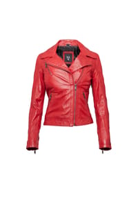 H.I.S - Lederjacke im Biker-Stil - COGNAC