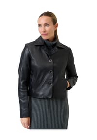 RICANO - Damen Lederjacke Esther mit Knopfverschluss und Reverskragen - Elfenbein