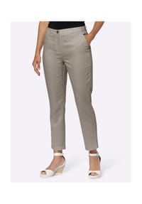 Witt - Leinen-Hose - champagner-khaki-gestreift