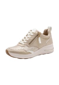 Tamaris - Leder/Textil Sneaker - Beige/Weiß