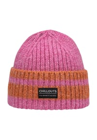 CHILLOUTS - Strickmütze "Cooper", Label, Umschlag, für Damen - 93 PINK / ORANGE