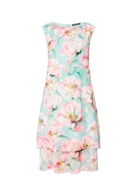 BETTY BARCLAY - Chiffonkleid mit Bindegürtel - Mint/Rosé