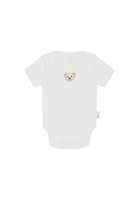 Steiff Baby Body - Strampler, Baumwolle, Bär, Logo, kurzarm, einfarbig Bild 1