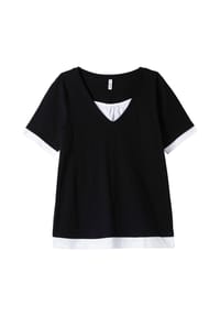 sheego - 2-in-1-Shirt - fuchsia-weiß