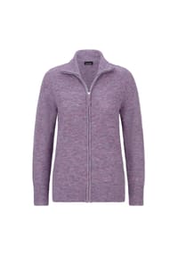 GOLDNER - Kurzgröße:  Melange-Cardigan mit Reißverschluss - blau / melange
