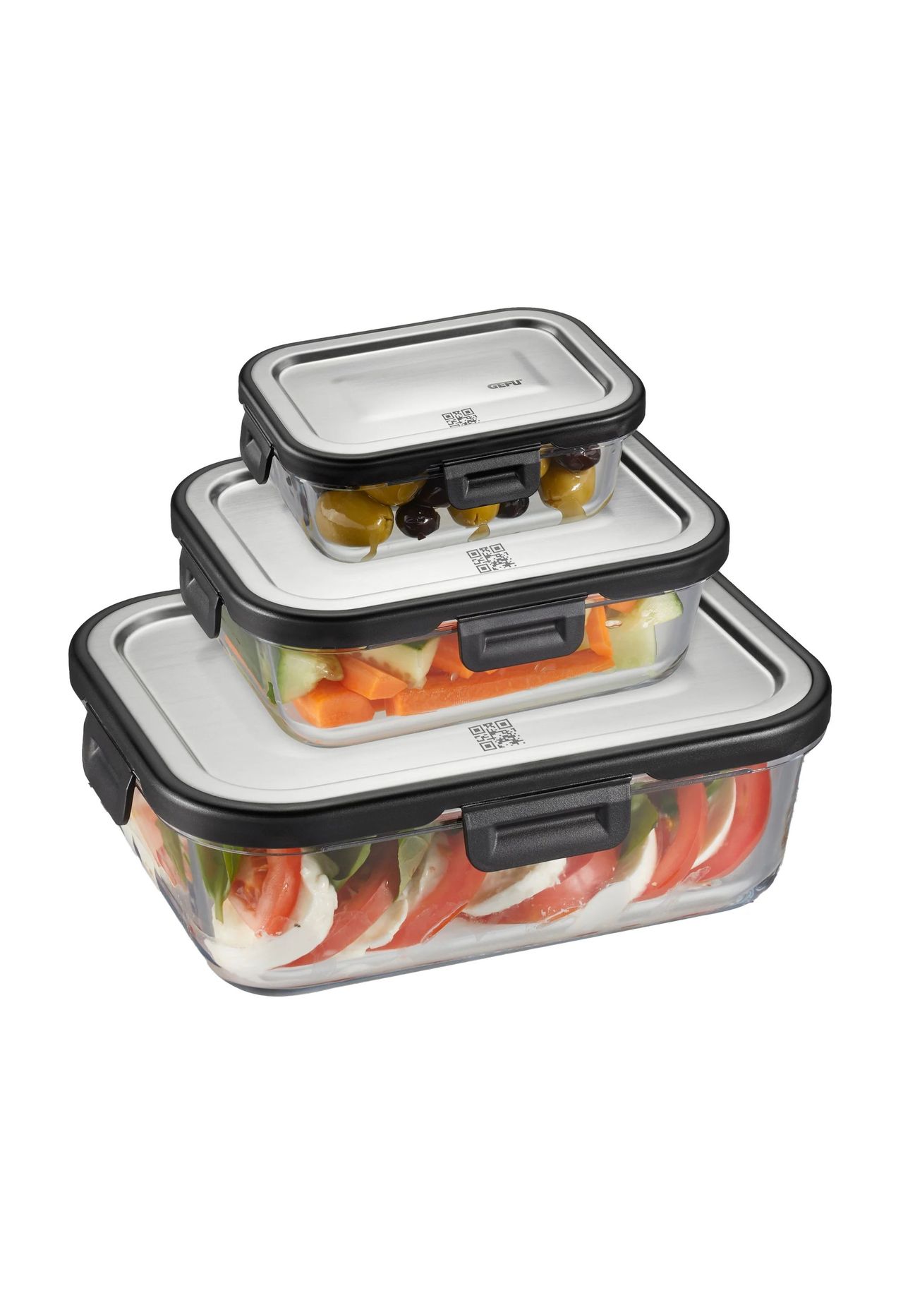 Gefu® Frischhaltedosen-Set, 3-Teilig, Transparent