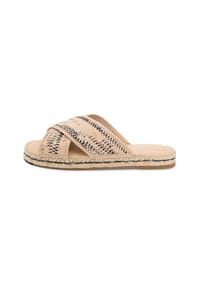 TOMMY HILFIGER - Pantoletten, Bastoptik, für Damen - NATURAL/BLACK