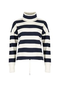 ROADSIGN® australia - Damen Sweatpullover Enjoy Tube mit Schlauchkragen, Kordelzug am Bund und kastig geschnitten - weiss/lila