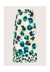 MADELEINE - Druckrock mit Aquarell-Blumenmuster - aqua / multicolor