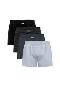 seidensticker - Herren Web-Boxershorts, 4er Pack - Boxer 4-Pack, Baumwolle, Logo - Blau