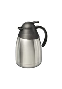 MATO® - Thermokanne Isolierkanne „Jones“ doppelwandig mattierter Edelstahl 1 Liter - Silber 1 Liter