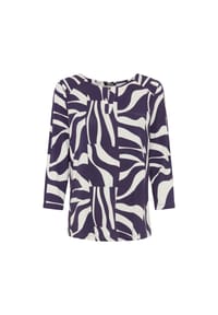 olsen - Shirt mit Tunikaausschnitt und 3/4-Ärmeln - Plum